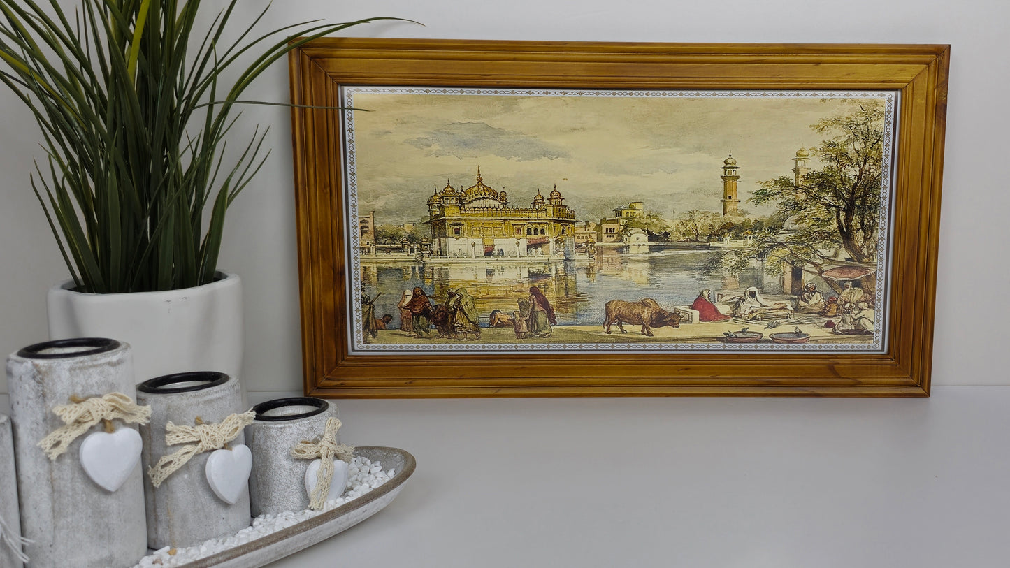 Golden Serenity: Vintage Golden Temple Art
