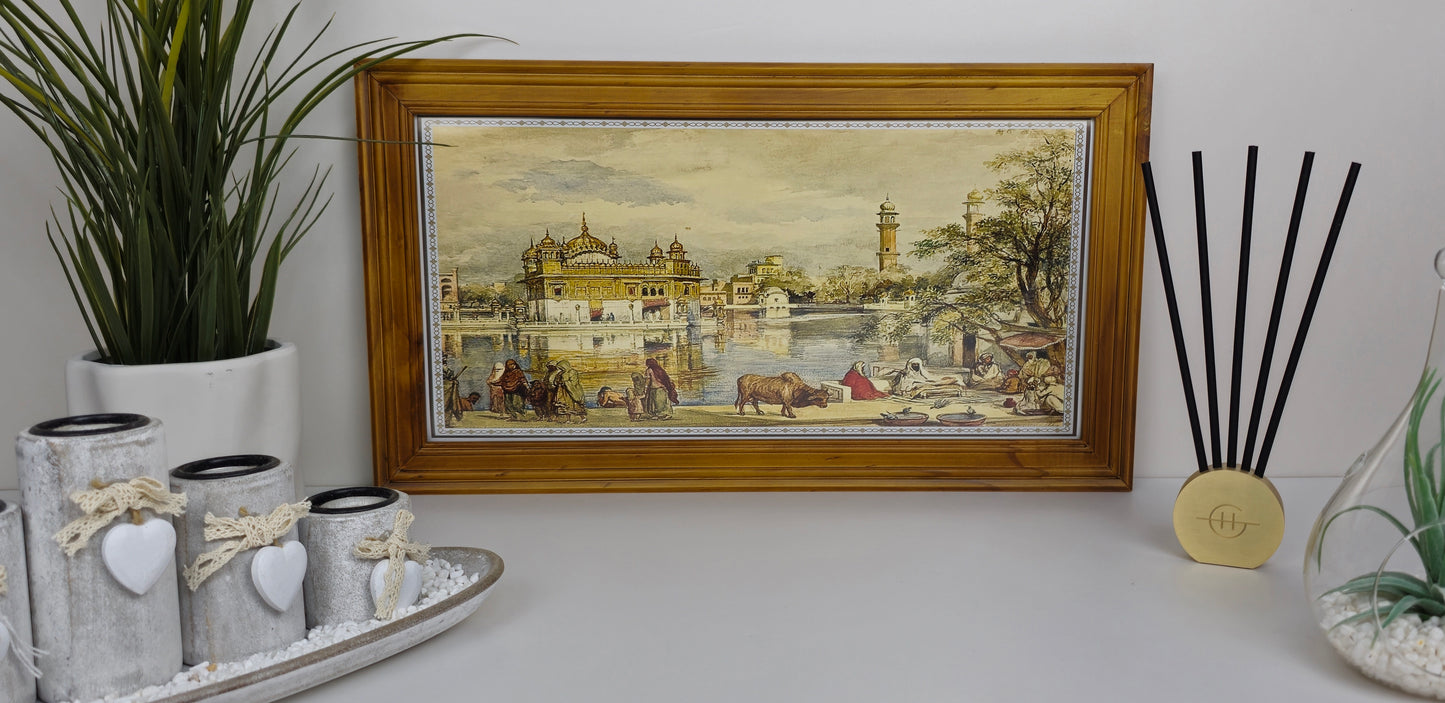 Golden Serenity: Vintage Golden Temple Art