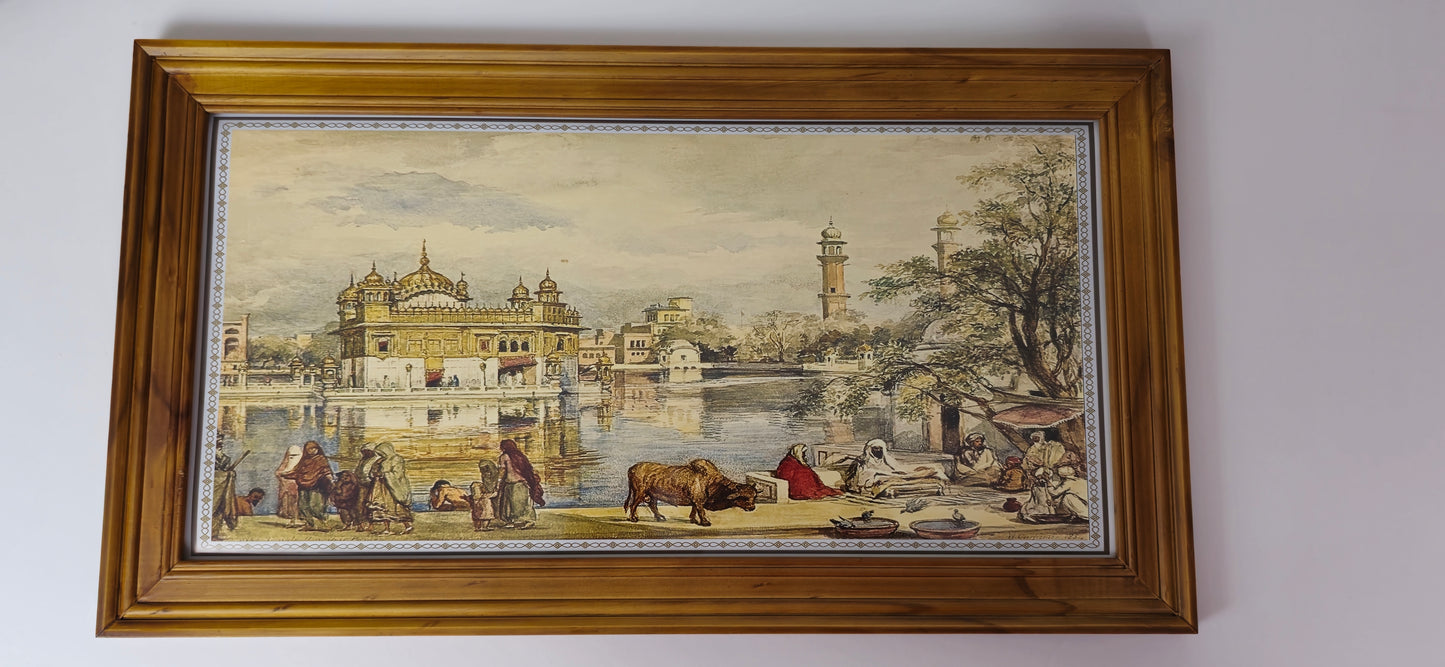 Golden Serenity: Vintage Golden Temple Art