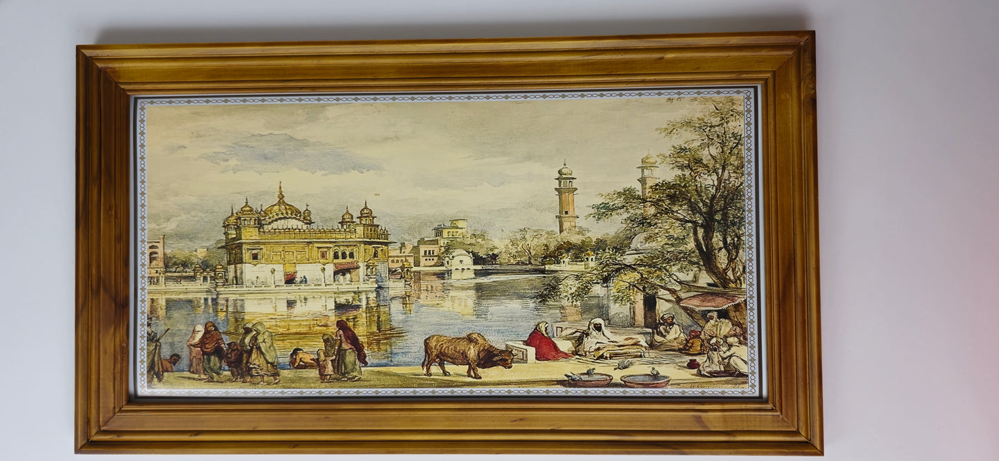 Golden Serenity: Vintage Golden Temple Art