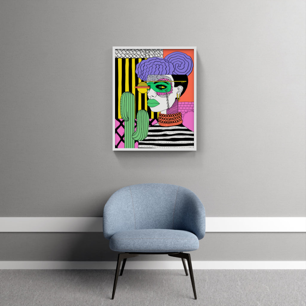 Pop Art Portrait with Cactus