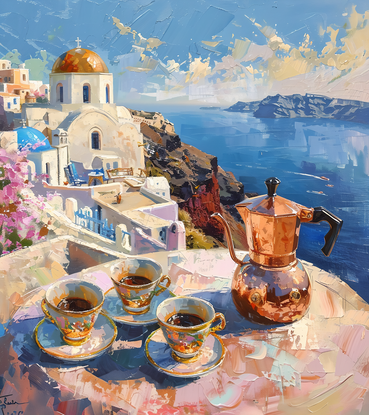 Greek Getaway: Blossoms & Brews Romantic Charm