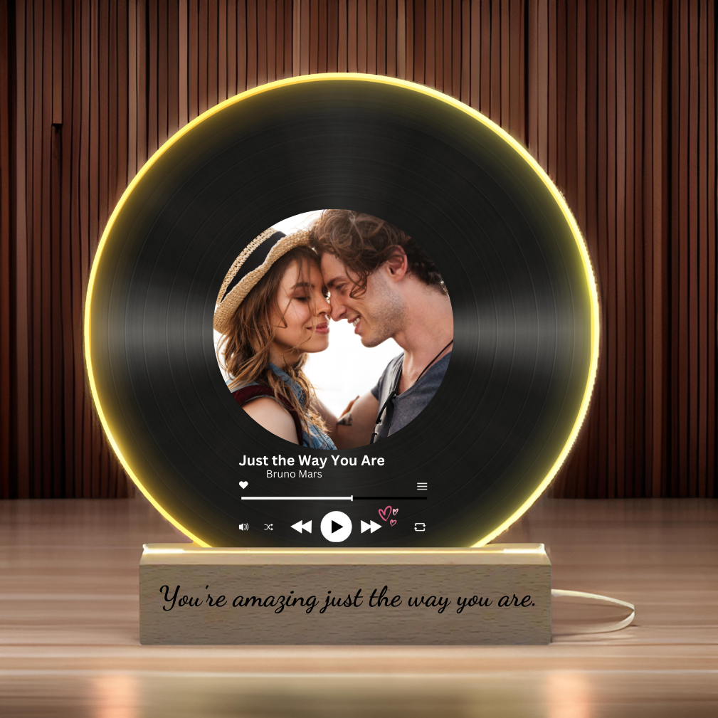 🎶 Personalized Vinyl Record LED Lamp – Custom Music & Photo Light 🎶