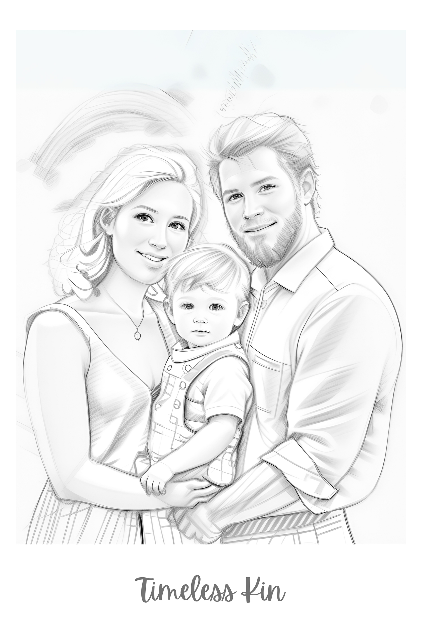 Timeless Kin – Custom Pencil Sketch Portrait