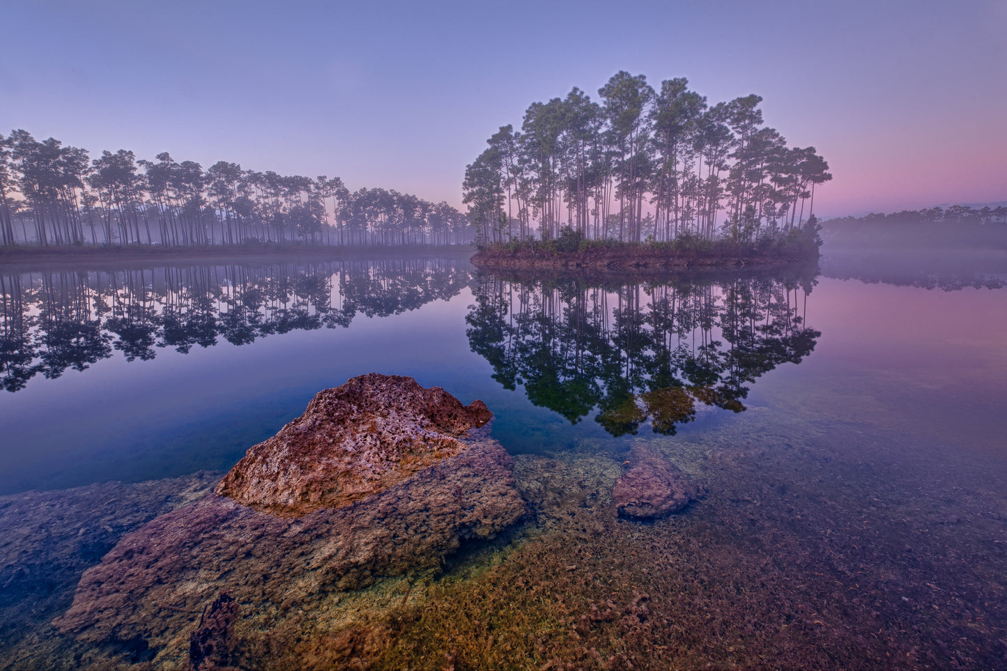 Ethereal Misty Lake