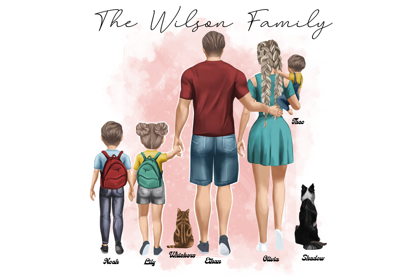 Custom Family Portrait - Personalized Digital Artwork