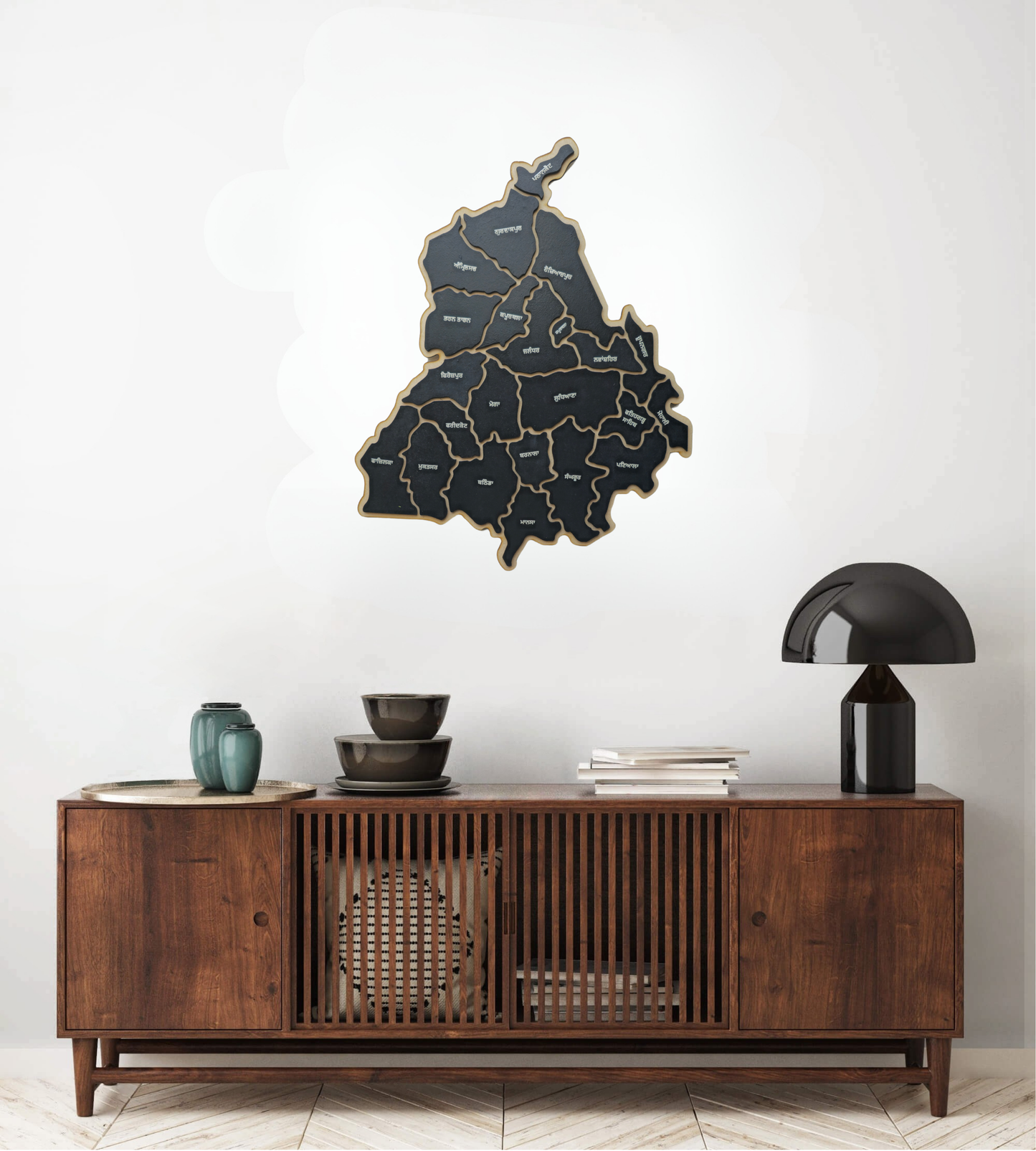 Stunning 3D Punjab District Map Wall Art