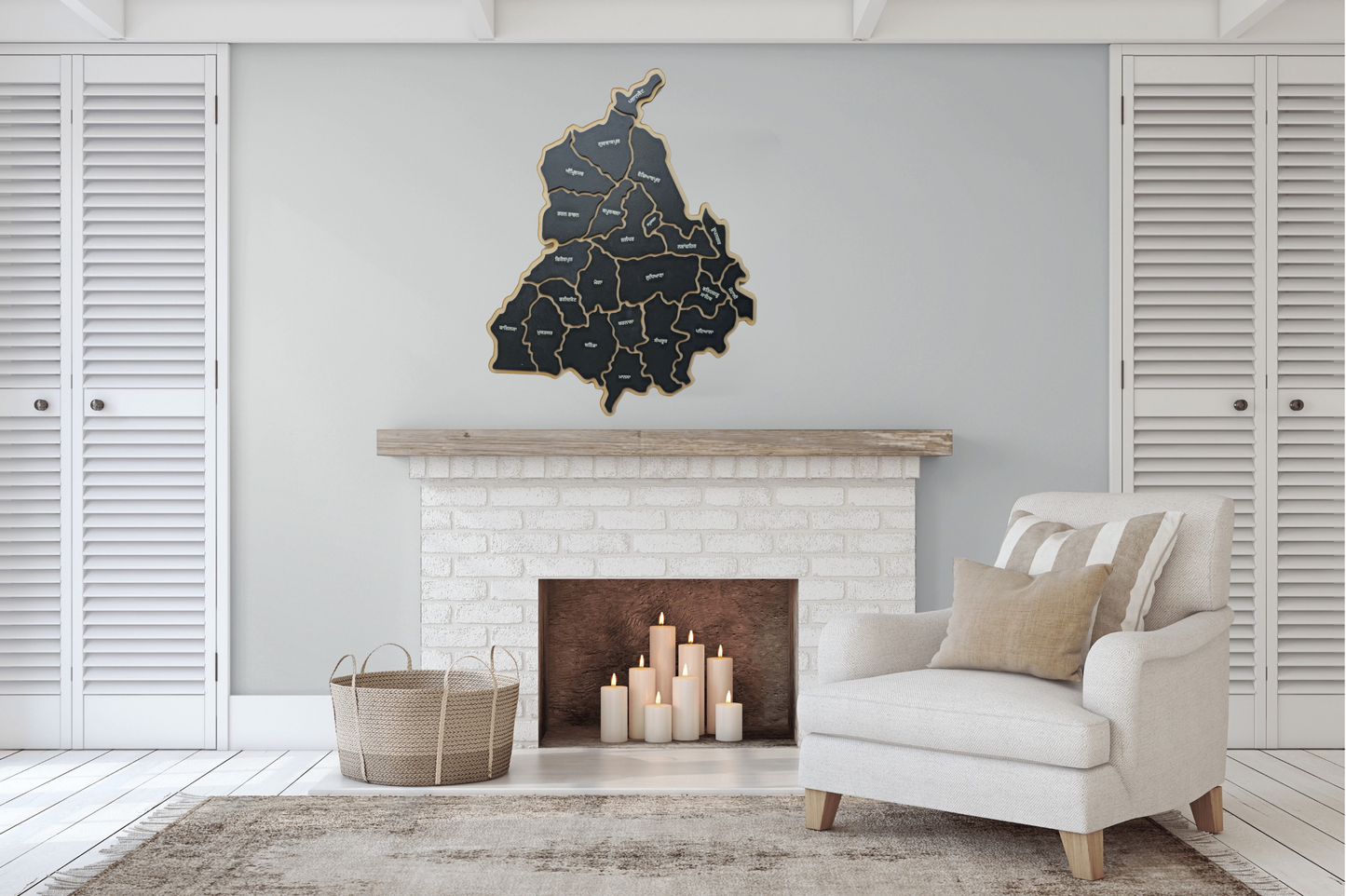 Stunning 3D Punjab District Map Wall Art