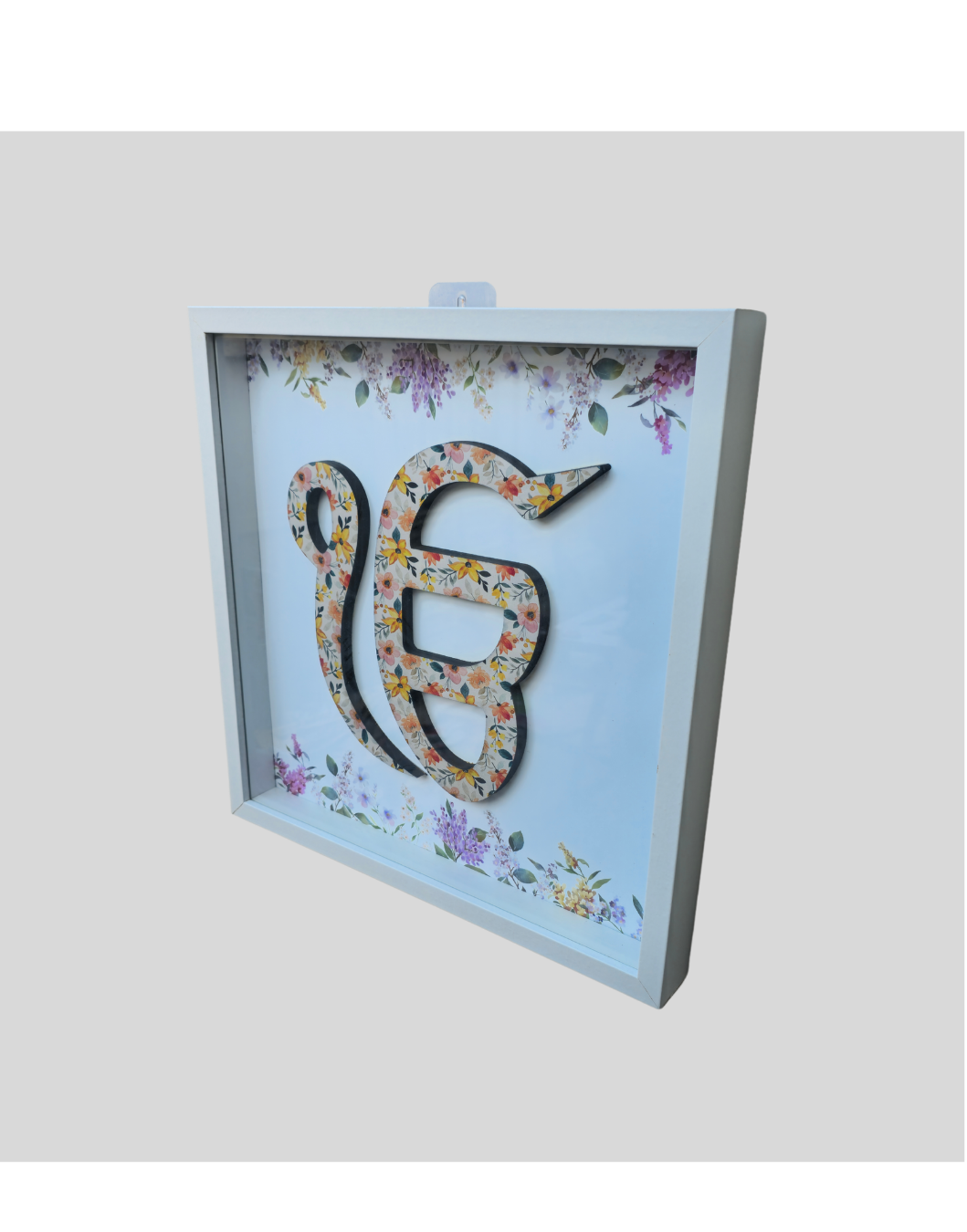 Beautiful Floral "Ik Onkar" 3D Wall Frame