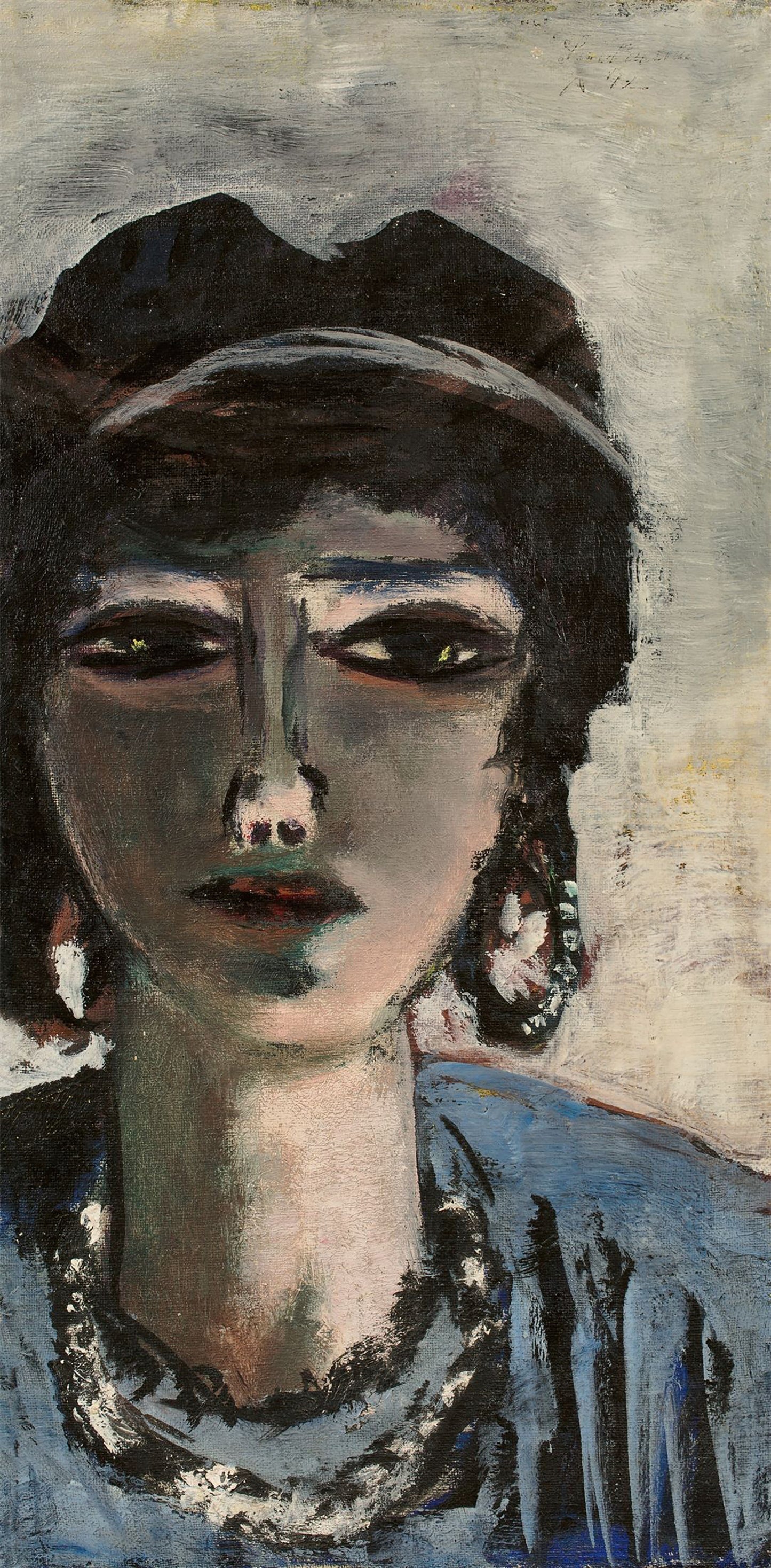 Weiblicher Kopf in Blau und Grau (Die Ägypterin) (1942)