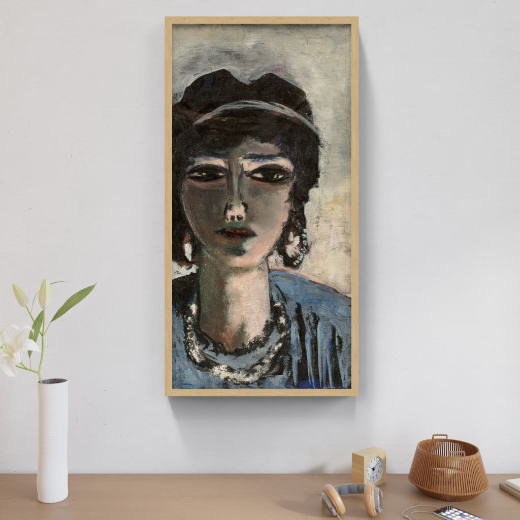 Weiblicher Kopf in Blau und Grau (Die Ägypterin) (1942)