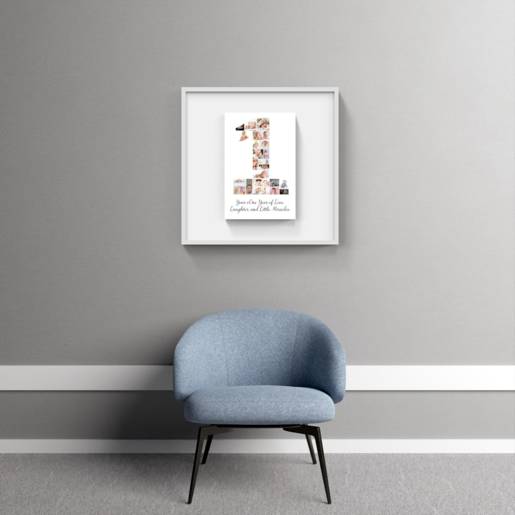 Personalized Number Photo Collage Print – A Timeless Keepsake for Any Milestone