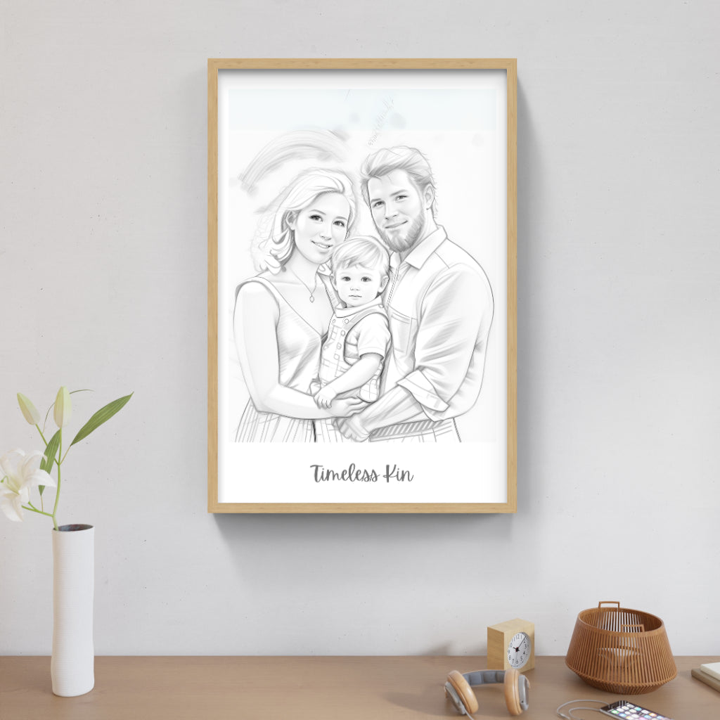 Timeless Kin – Custom Pencil Sketch Portrait