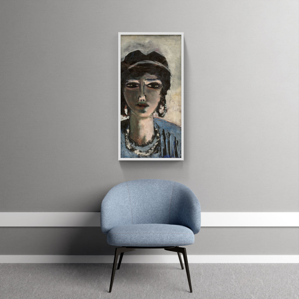 Weiblicher Kopf in Blau und Grau (Die Ägypterin) (1942)