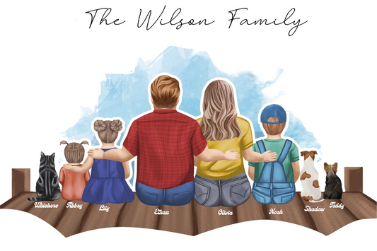 Custom Family Portrait - Serene Family Moments