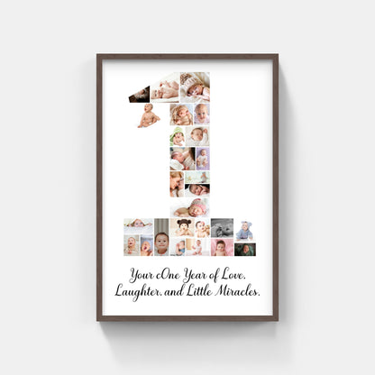 Personalized Number Photo Collage Print – A Timeless Keepsake for Any Milestone