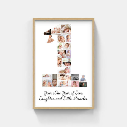 Personalized Number Photo Collage Print – A Timeless Keepsake for Any Milestone