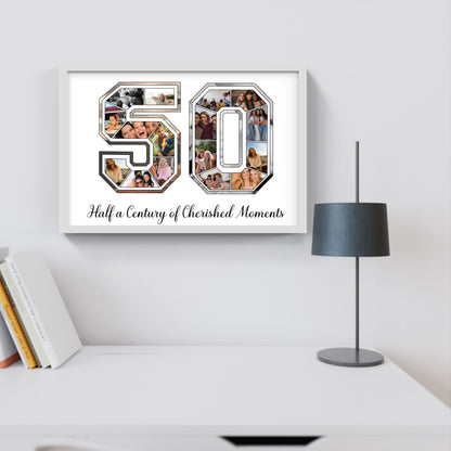 Personalized Number Photo Collage Print – A Timeless Keepsake for Any Milestone