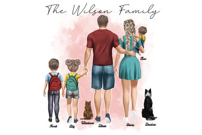 Custom Family Portrait - Personalized Digital Artwork