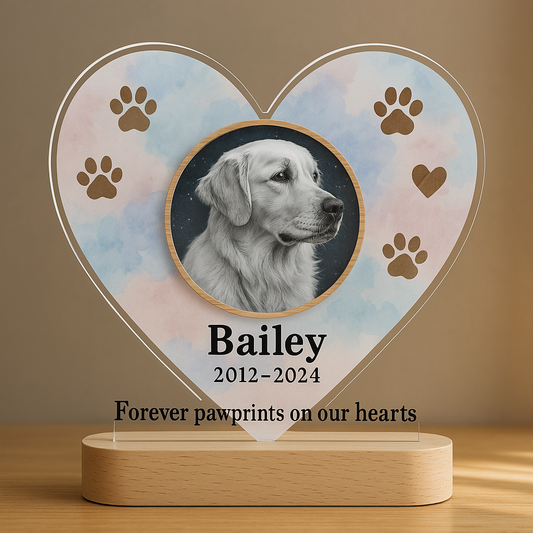 Pet Memorial Acrylic Heart Plaque
