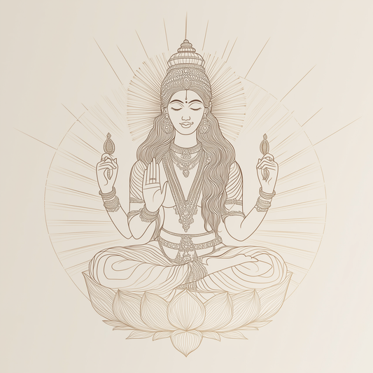 Divine Elegance - Goddess Lakshmi Line Art