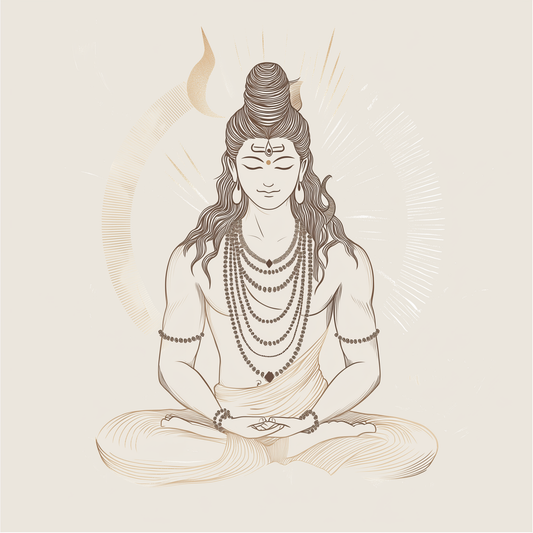 Meditative Shiva - Line Art Serenity