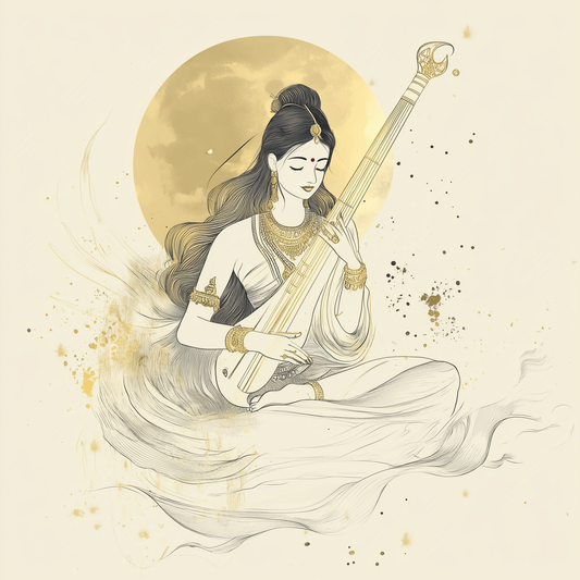 Goddess Saraswati - Symphony of Wisdom