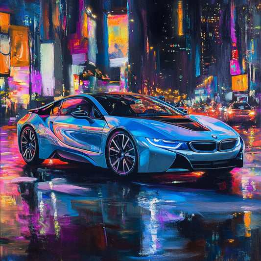 Futuristic Glow: BMW i8